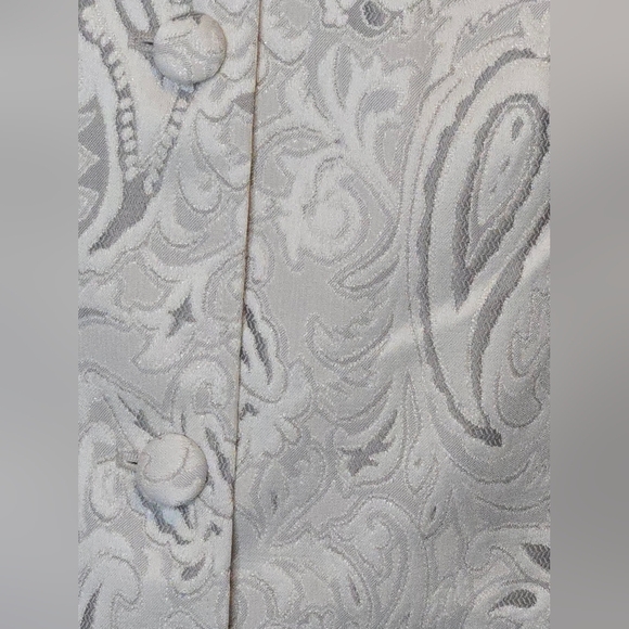 Vintage Jessica Paisley Brocade Coat Jacket Women’s Size 16 Longline Silver Gray - Picture 7 of 10